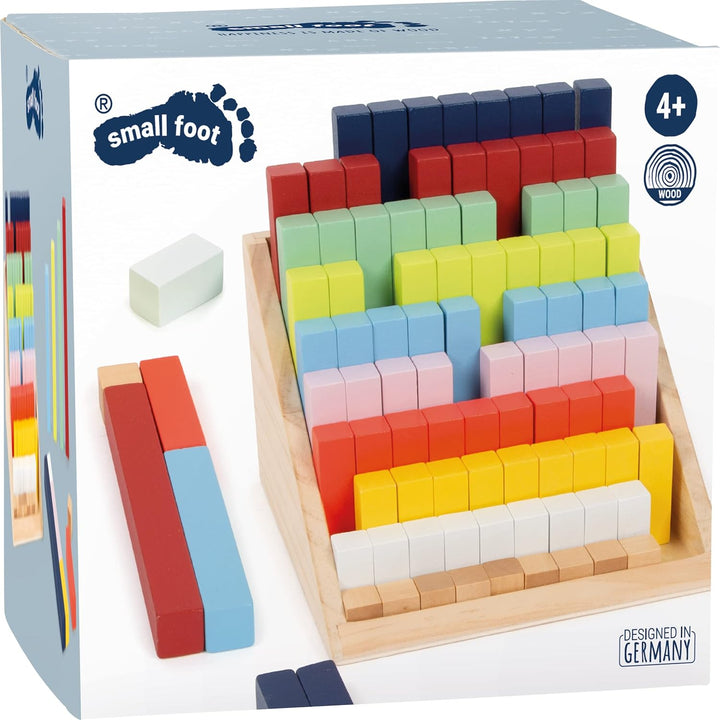 small foot Rechenstäbchen XL-Lernbox "Educate", aus Holz, farbenfroh, schulen das Zahlenverständnis,