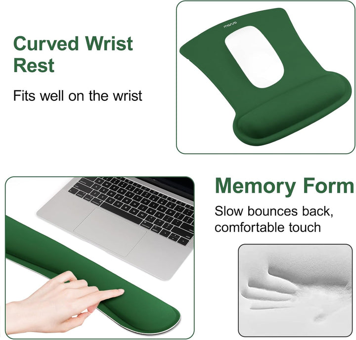 MOSISO Handgelenkauflagen für Mauspad&amp;Tastatur Set,Ergonomisches Mauspad Rutschfester Boden Zuhause/