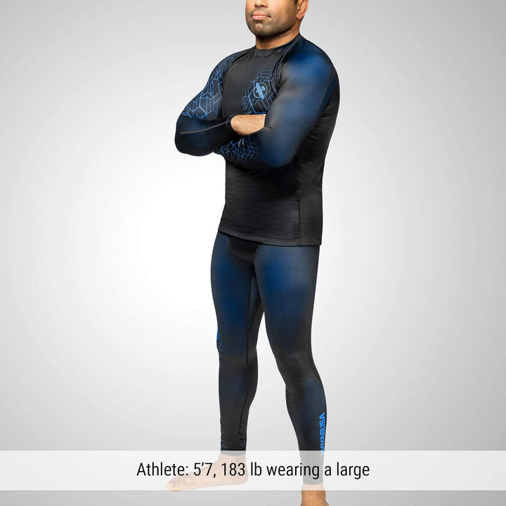 Hayabusa Geo Jiu Jitsu Kompressions-Spats XL Blau, XL Blau