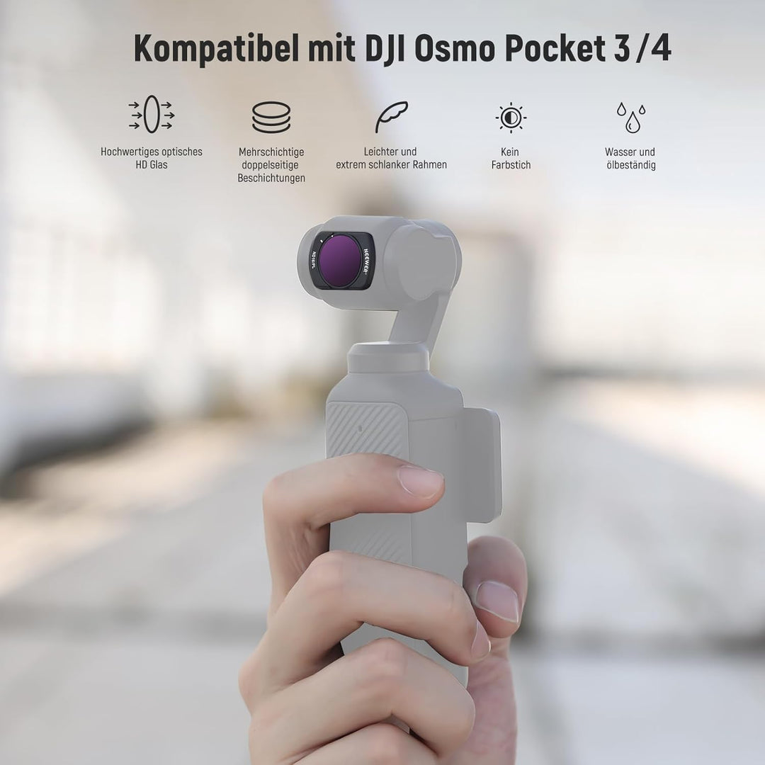 NEEWER Magnetisches ND Filter Set, kompatibel mit DJI Osmo Pocket 3 Creator Combo Zubehör, 4er Pack,