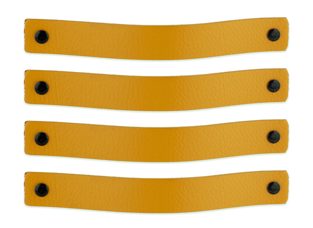 Brute Strength - Ledergriffe für Möbel - Ockergelb - 4 Stück - 20 x 2,5 cm - Schrankgriff, Türgriff