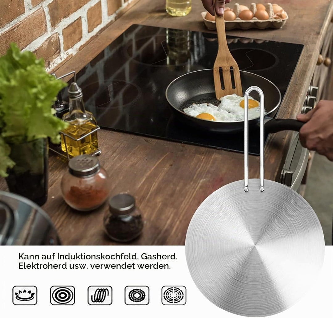 Induktionswandler Wärmediffusor Simmer Ringplatte, Edelstahlplatte Wärmediffusor für Gas Elektroherd