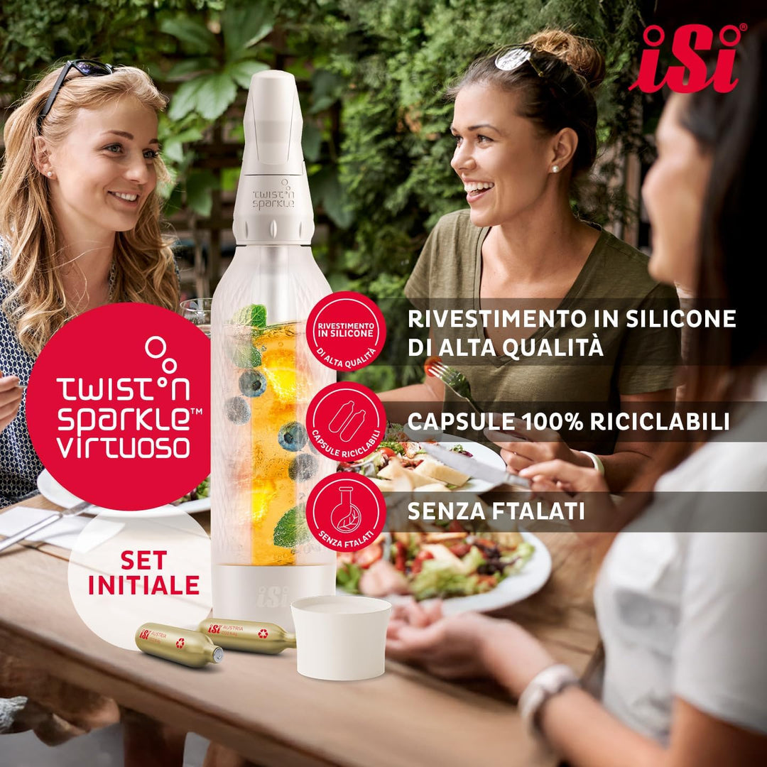 ISI Twist'n Sparkle Virtuoso Zusatzflasche Wassersprudler 0.95L – Ersatzflasche Soda Maker für Sprud