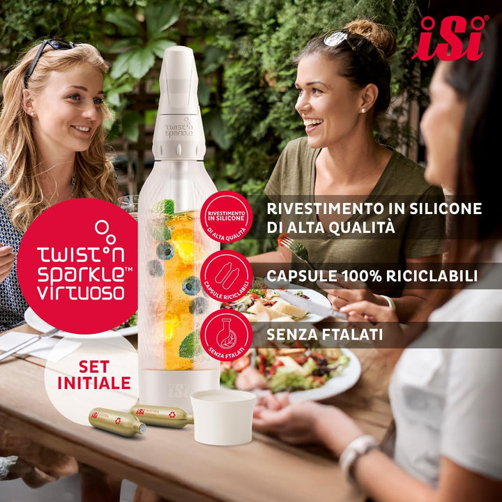 ISI Twist'n Sparkle Virtuoso Zusatzflasche Wassersprudler 0.95L – Ersatzflasche Soda Maker für Sprud