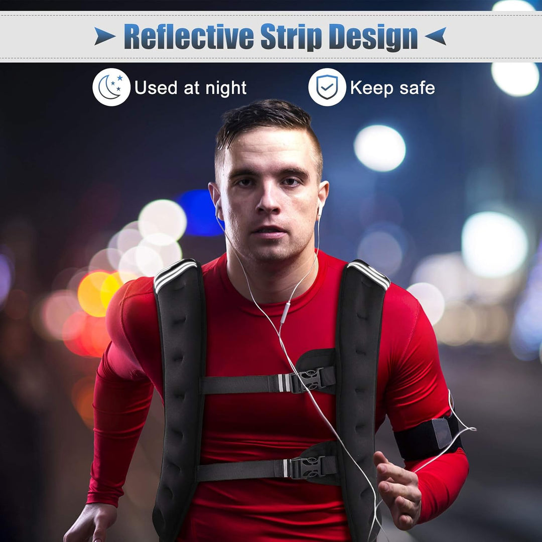 Gewichtsweste 10Kg, Weighted Vest Verstellbare Laufweste Trainingsweste Gewichtsmanschetten mit Refl