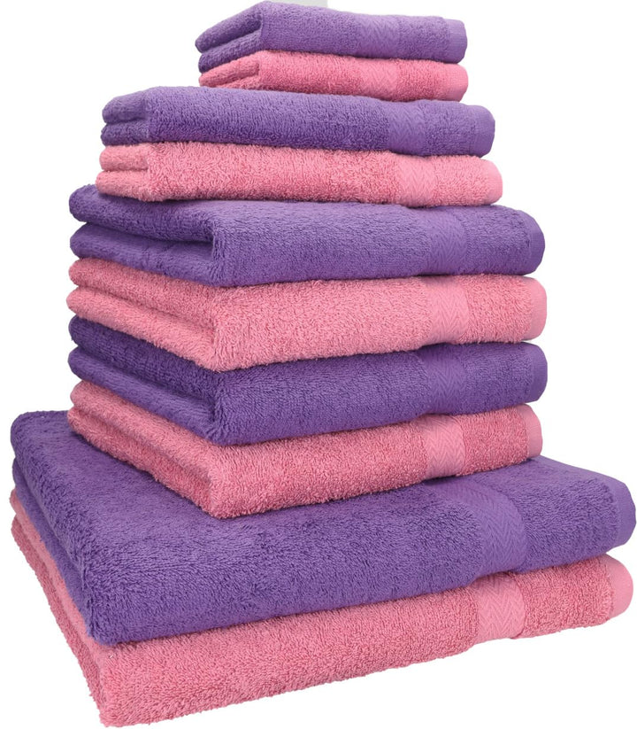 Betz 10-TLG. Handtuch-Set Classic 100% Baumwolle 2 Duschtücher 4 Handtücher 2 Gästetücher 2 Seiftüch