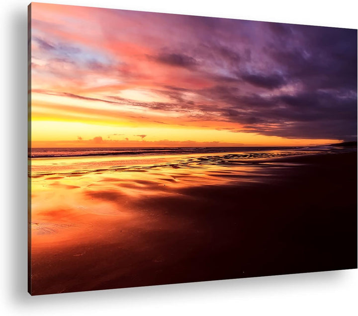 deyoli Sonnenaufgang Neuseeland Format: 100x70 als Leinwandbild, Motiv fertig gerahmt auf Echtholzra