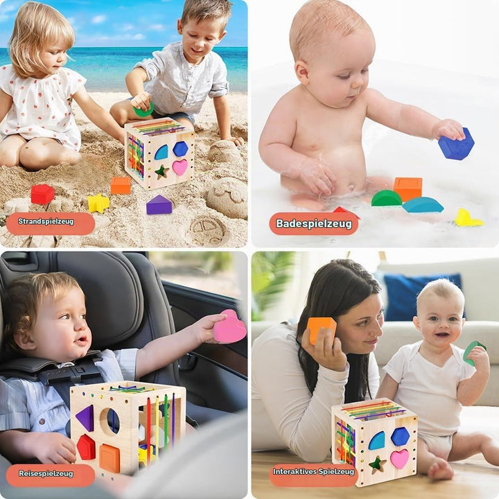 Ainiv Formsortierwürfel, Sortierspiel Montessori Steckwürfel, Baby Sensorische Spielzeug, Motorische
