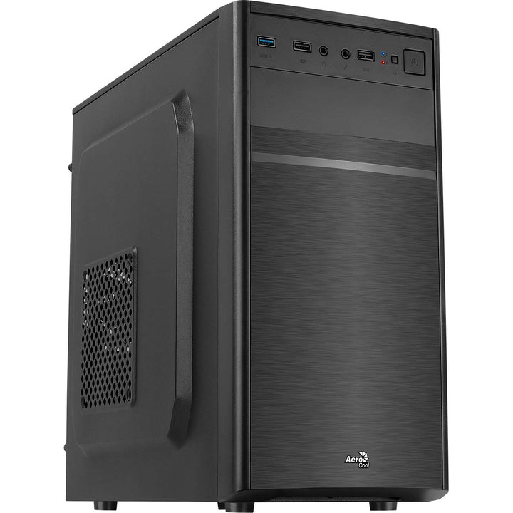 AeroCool CS103 - Micro ATX PC-Gehäuse, poliertes Aluminium, 80 mm Lüfter hinten schwarz única Schwar