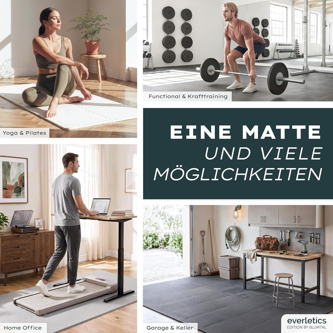 Blumtal Bodenschutzmatte Fitness Set Creme 36er Set, Creme 36er Set