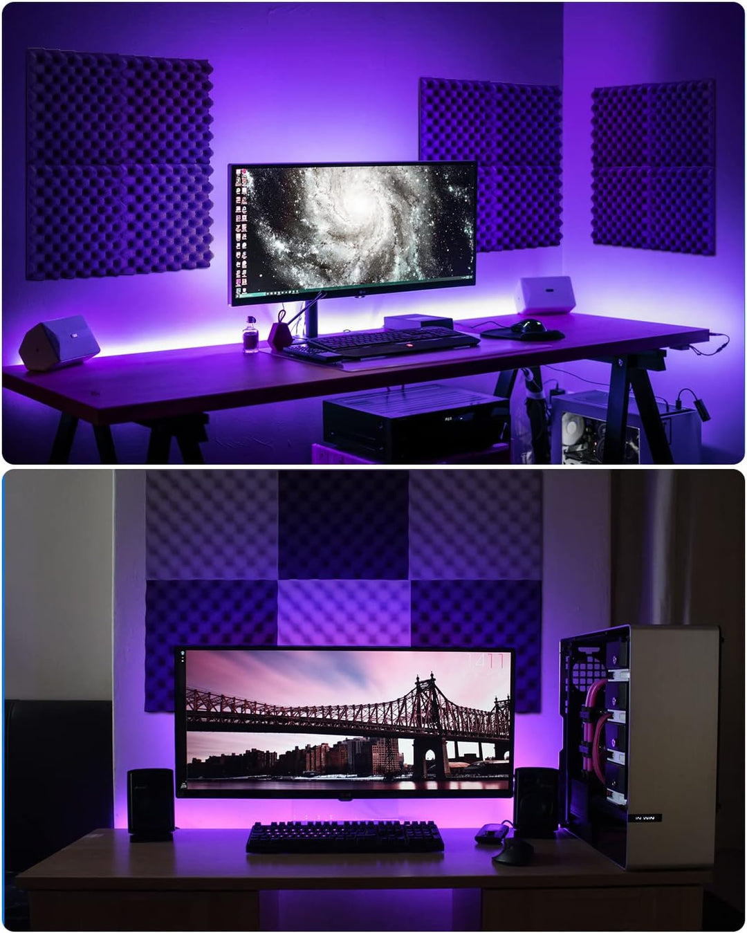 Schalldämmung Akustikschaumstoff mit Aufkleber, 12 Stück Hochdichte Schallabsorber Flammhemmendem Ma