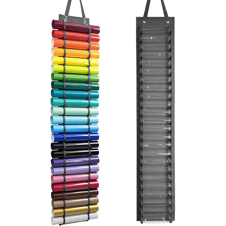 Vinyl Rollen Organizer mit 24 Fächern - Vinyl Aufbewahrungshalter und Rollen Halter für Papier, Gesc