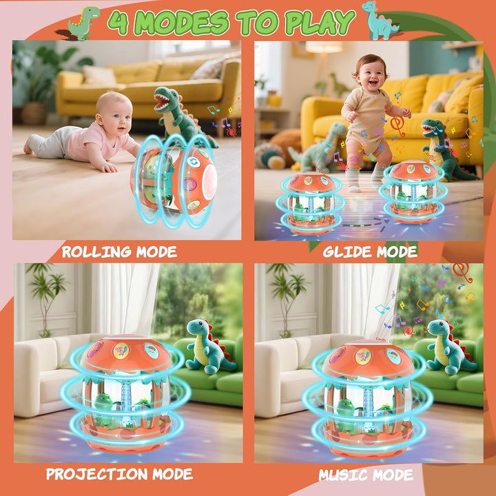 m zimoon Baby Spielzeug ab 6 Monate, Dinosaurier Drehender Projektor Kinderspielzeug mit Licht, Lust