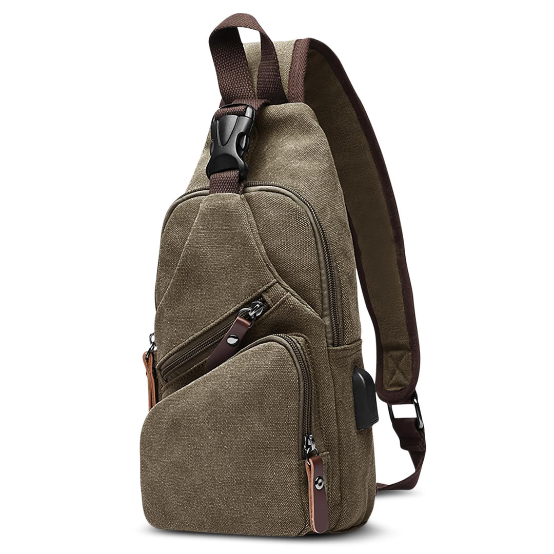 Herren Umhängetasche Mode Brusttasche Schultertasche Leinwand Schultertaschen Casual Reise Wandern U