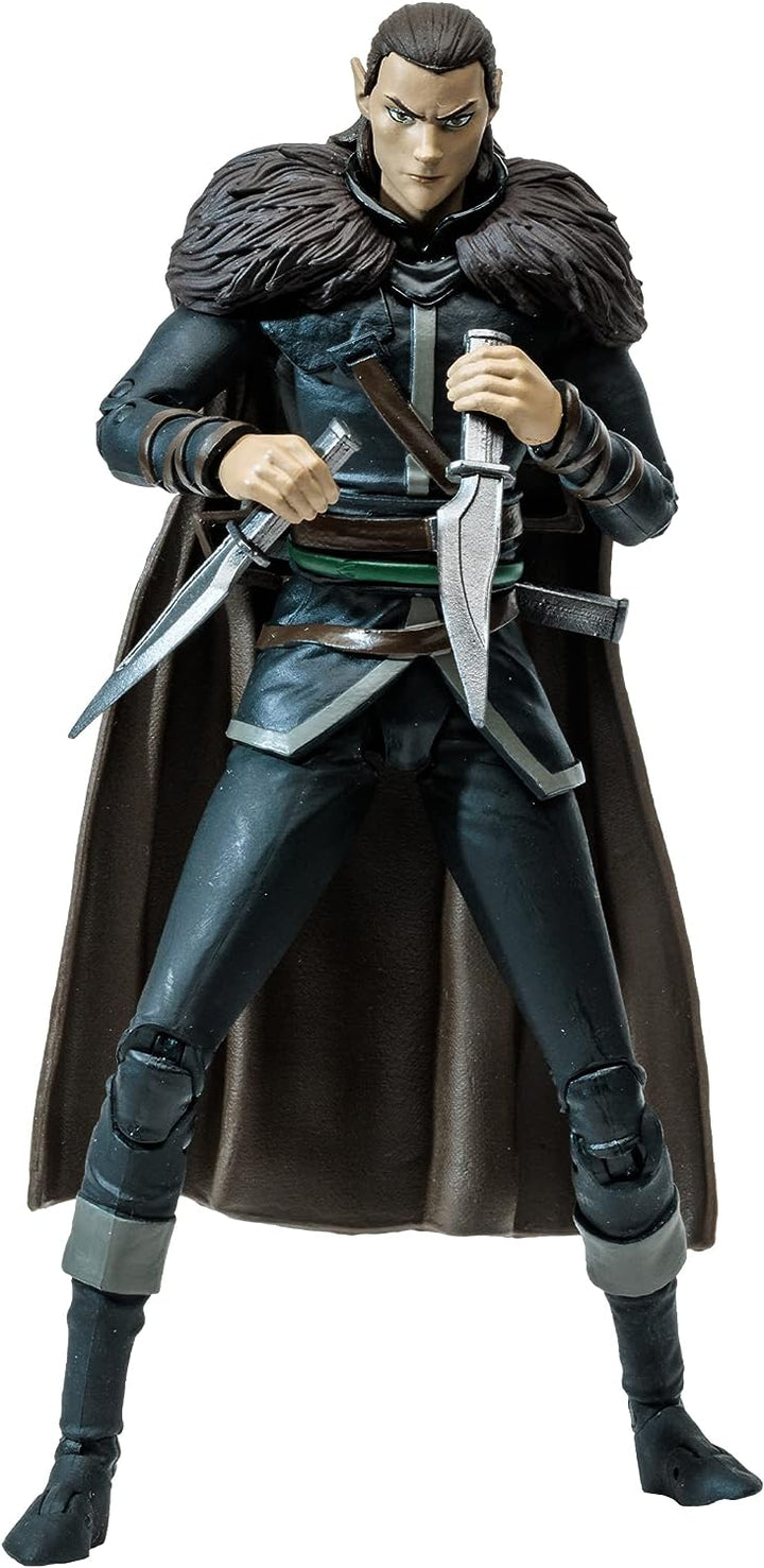 McFarlane Toys, 7 Zoll Critical Role Vox Machina Vax'Ildan Actionfigur mit 22 beweglichen Teilen, Sa