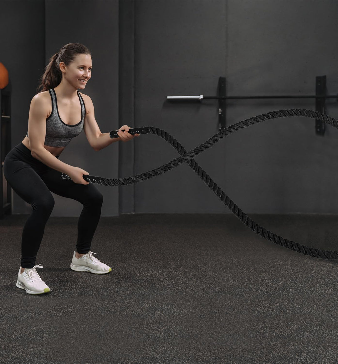 Ultrasport Battle Rope, Seillänge 3,8 cm Durchmesser, hochwertiges Schlagseil für Kraftausdauer & Mu
