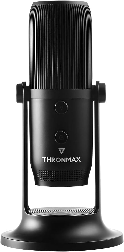 Thronmax Mdrill One (M2) Kondensator Mikrofon (Schwarz) für professionelle HD Aufnahmen (48kHz) in S