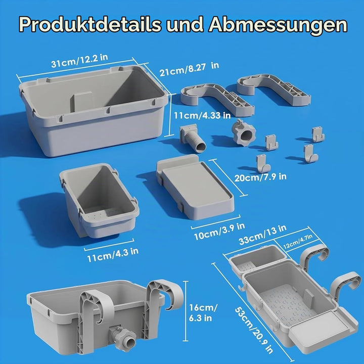 Poolkorb zum Einhängen, PP Poolaufbewahrungskorb, Wasserdicht Langlebig Schnell abtropfend, Für Gart