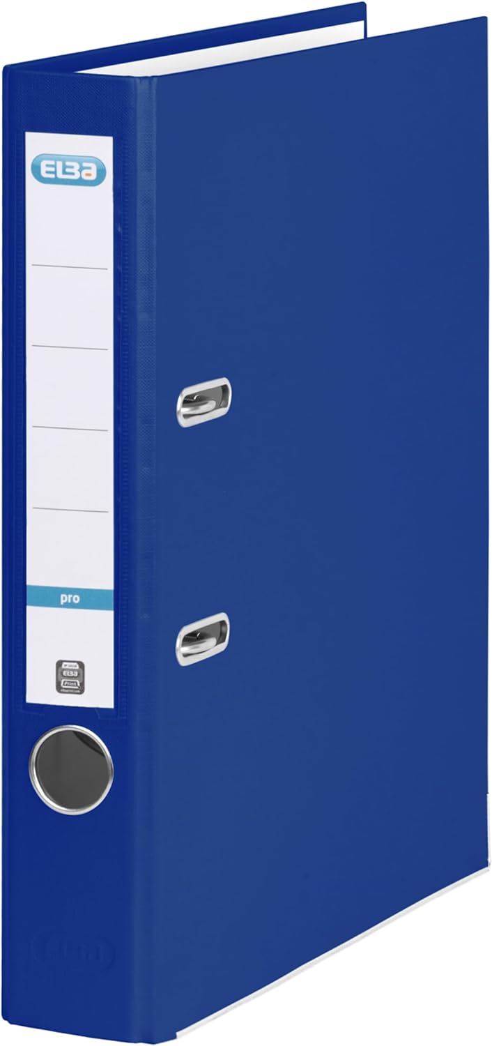 Elba Ordner A4, Smart Pro, 5 cm schmal, Kunststoff aussen, hellblau, 10 Stück ozeanblau, ozeanblau