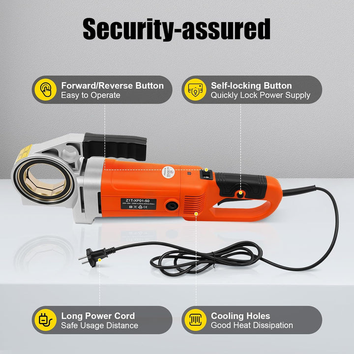 Elektrisch Gewindeschneidmaschine, 6 Matrizen 1/2", 3/4", 1", 1-1/4", 1-1/2",2", 2300W 25R/min Gewin