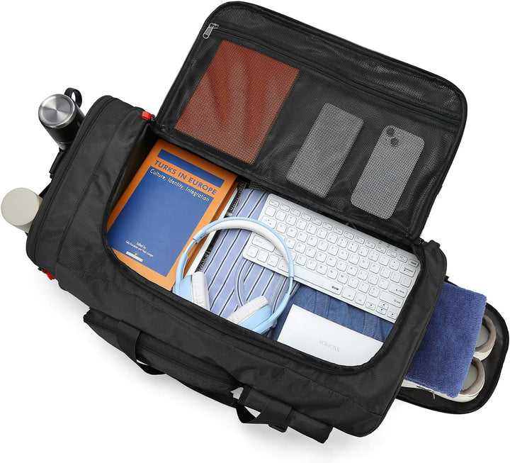 70L Sporttasche Herren Extra Gross Reisetasche Rucksack mit Schuhfach Wasserdicht Fitness Trainingst