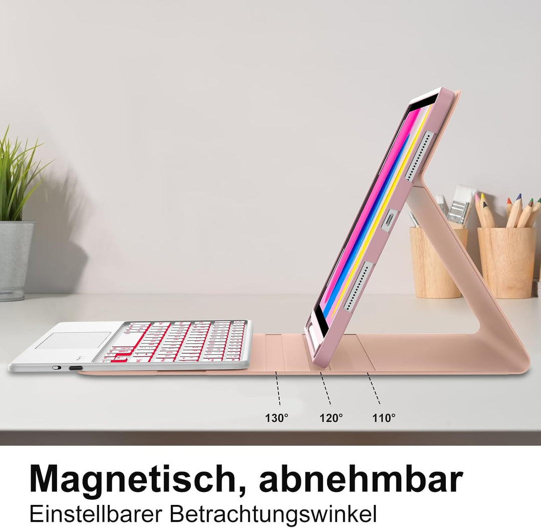 Hülle Tastatur für iPad (A16) 11/10 Generation (2025/2022) 11/10.9 Zoll Rosa - iPad (A16) 11/10 Gene