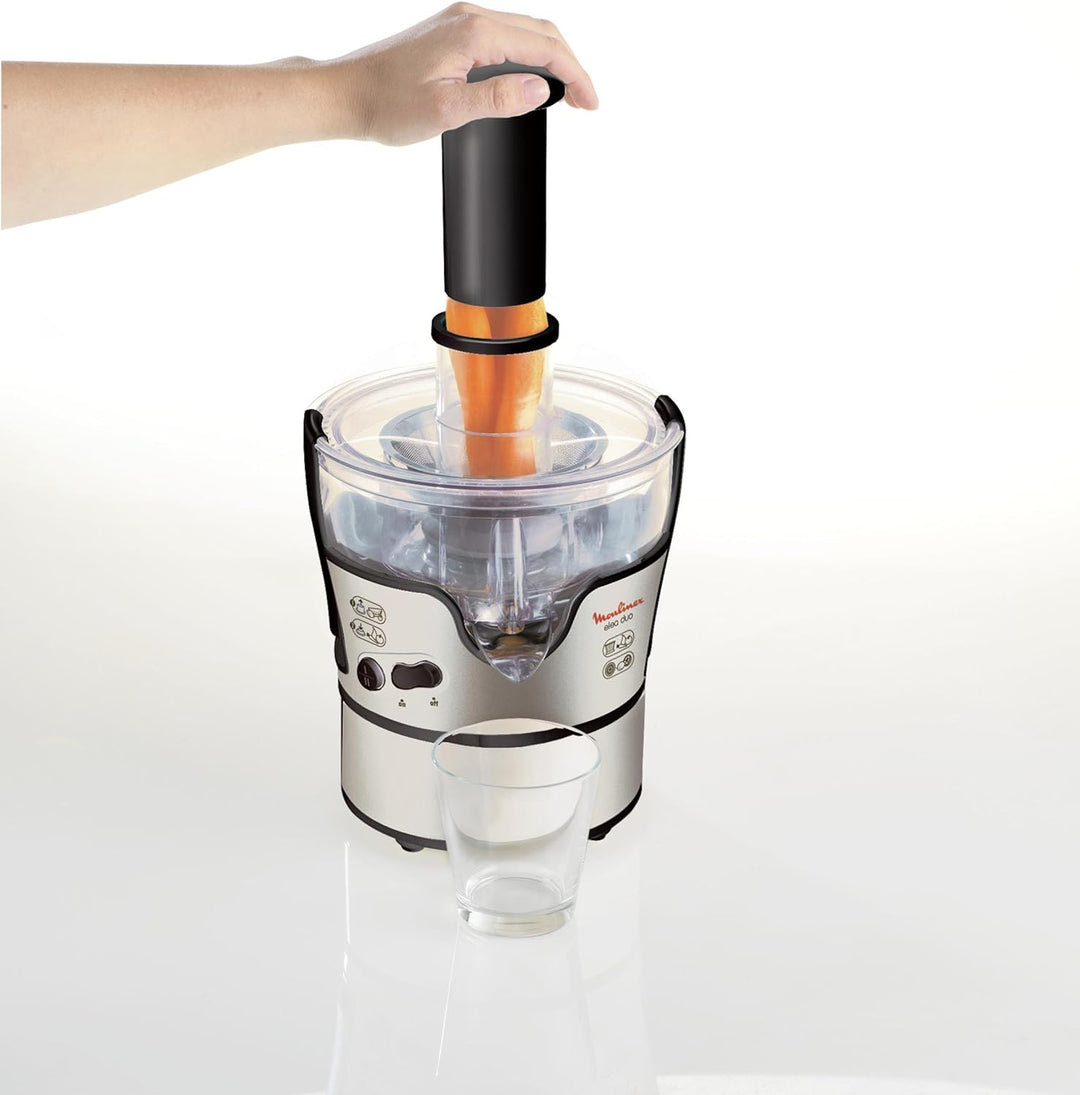 Moulinex JU385H Entsafter und Zitruspresse Elea Duo | 300 Watt | 2 Geschwingigkeitsstufe | schwarz /