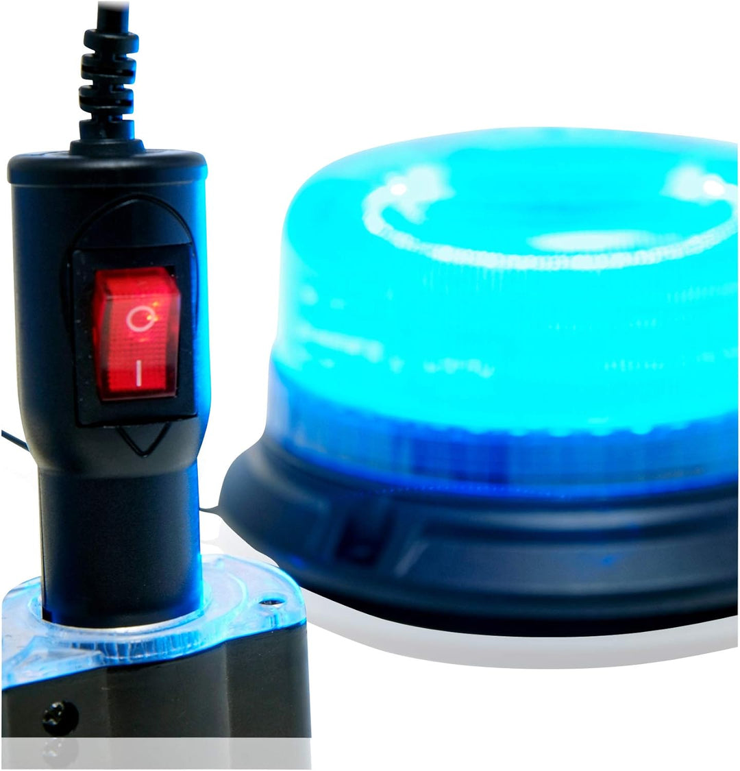 LED-MARTIN® Rundumleuchte XR20 ECO - 12V/24V- Blau - Magnetfuss - 3,5m Kabel - für Polizei, Feuerweh