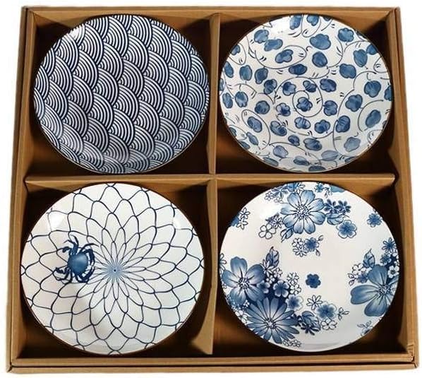 lachineuse 2686 4 Teller, Porzellan, Japanisches Design
