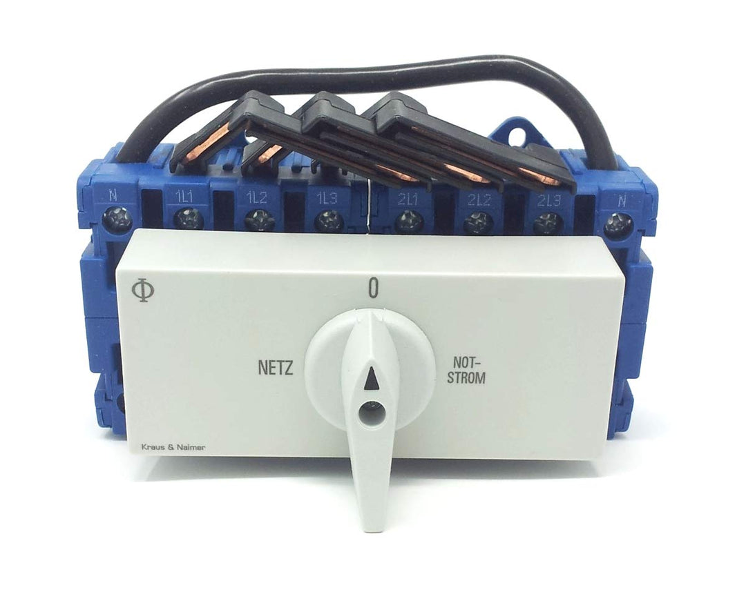 Kraus&Naimer KG64B K950 VE2 +F437 Umschalter 4-polig 63A mit Stellung Netz 0 Notstrom Schnappbefesti