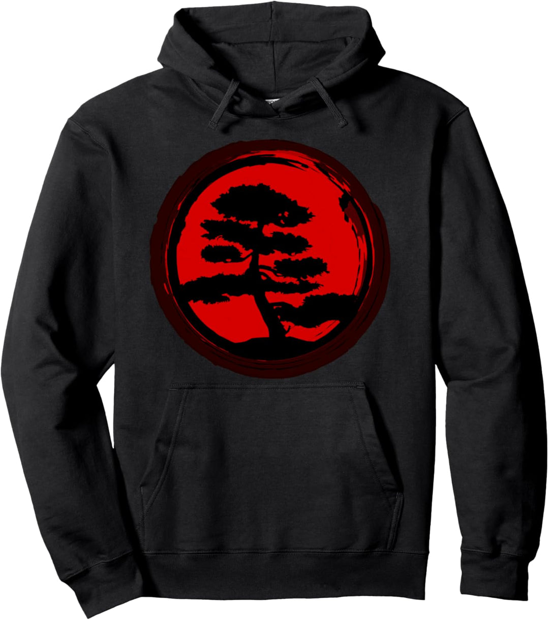 Bonsai Baum Japan Kreis Japanisch Zen Buddhistisch Sonnenunt Pullover Hoodie