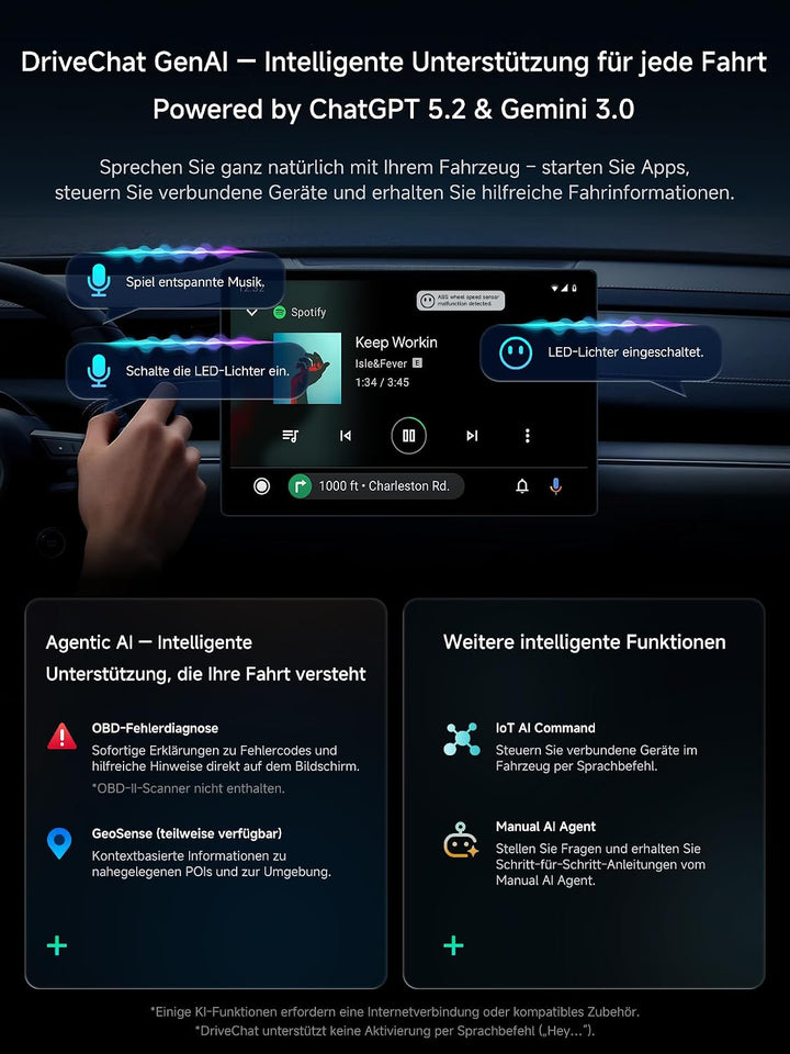 CarPlay Wireless Adapter, Magic AI Box Android Auto mit Dual-WiFi-Stabilität, Kompatibel mit Kabelge