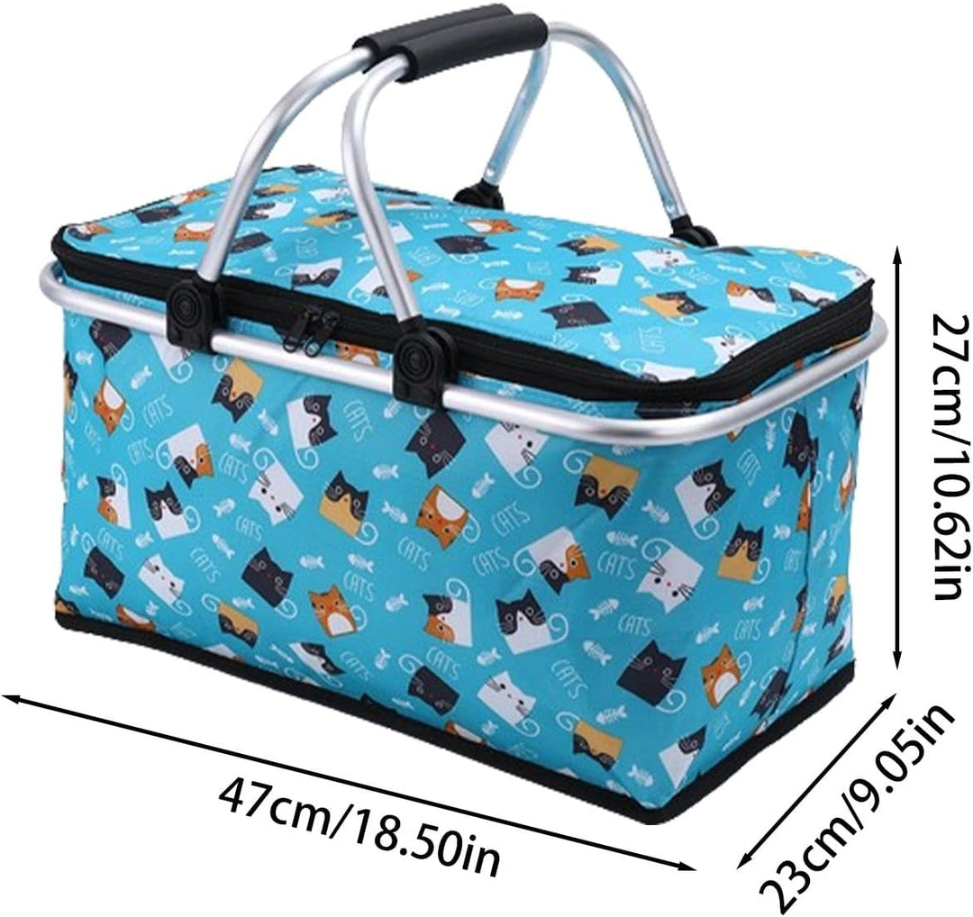 Grosser Picknickkorb, Korb für Picknick | 30L tragbarer Outdoor-Picknickkorb | Oxford-Stoff-Picknick