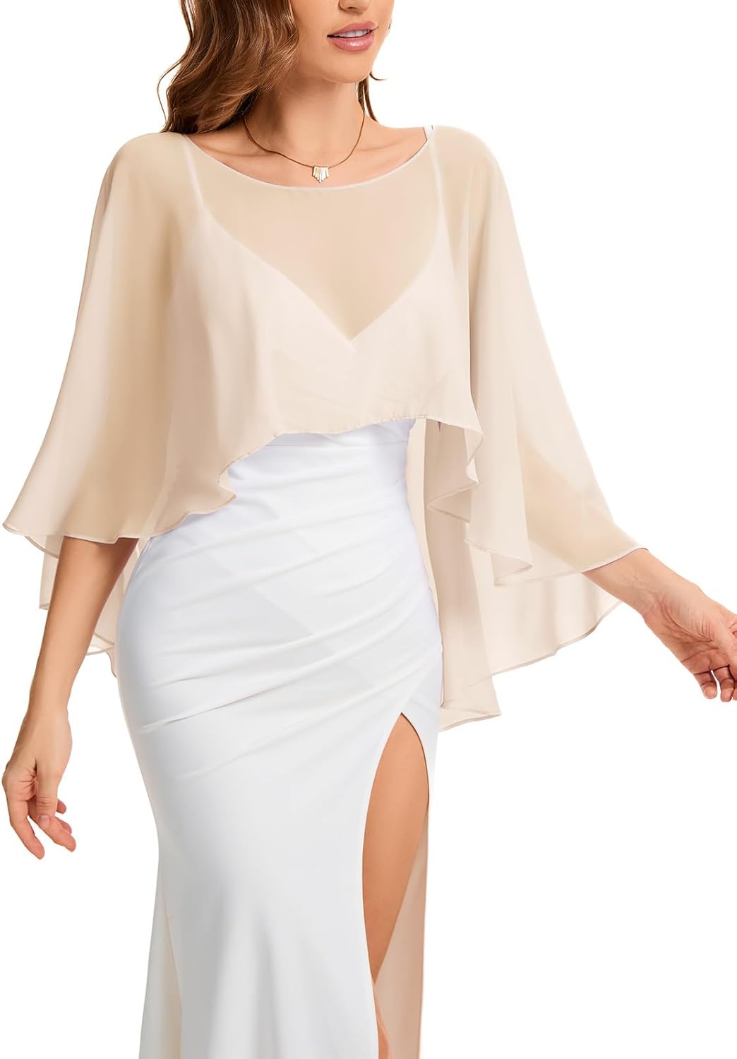 Bbonlinedress Chiffon Capes Damen Sommer Weiche Capelets leichte Tücher Wraps für Abendkleider Schal