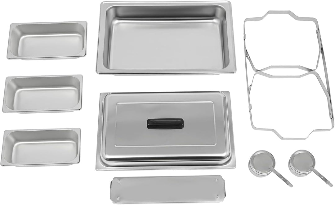 Chafing Dish Edelstahl 5 Liter Warmhaltebehälter Speisenwärmer mit Deckel Buffetwärmer Buffet Zubehö