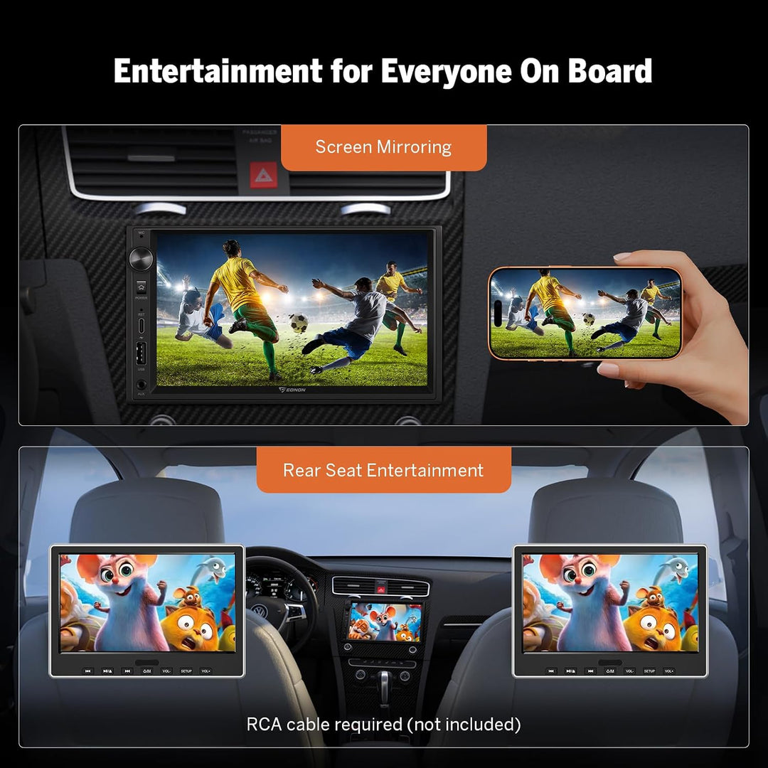 Eonon 7 Zoll Linux Doppel-Din-Autoradio, kabellos, CarPlay, Android Auto, Schnellladung, USB, DSP, B