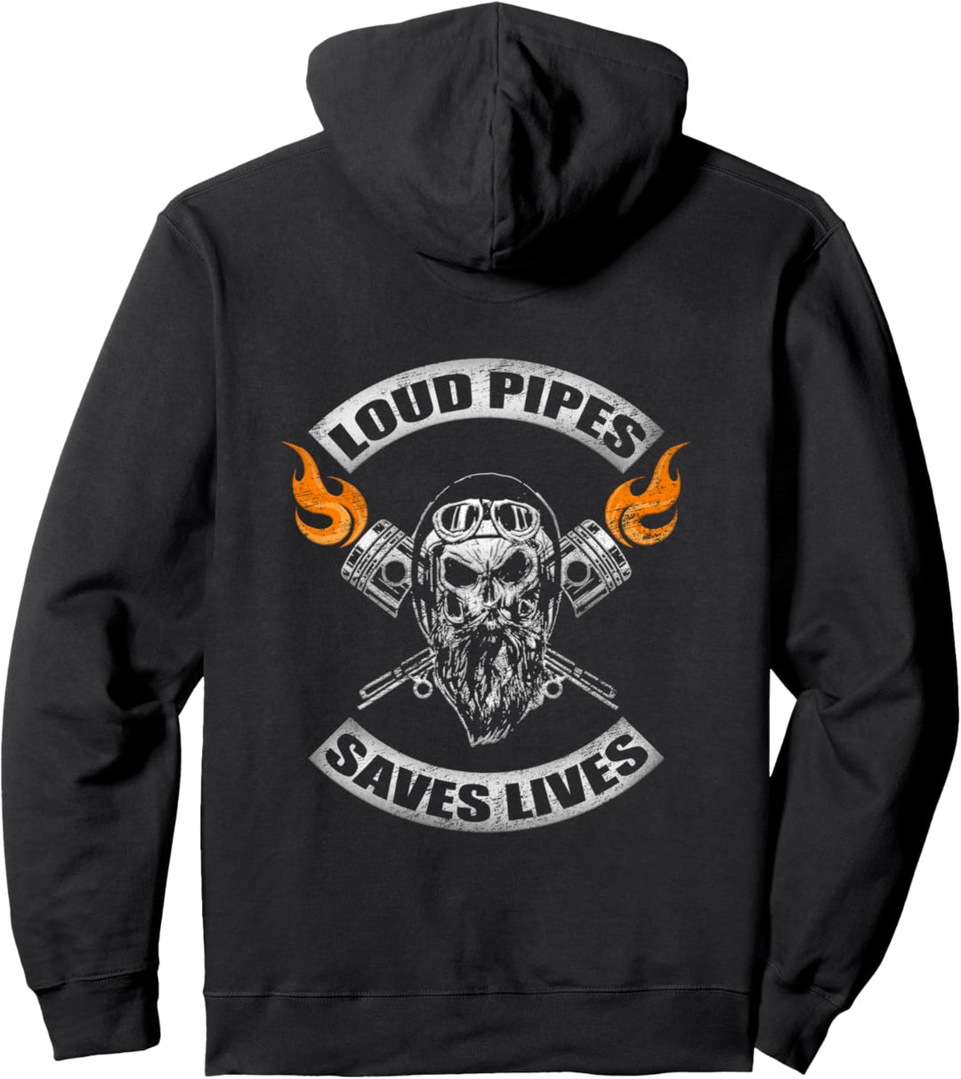 Loud Pipes Motorradkolben für Motorradfahrer Pullover Hoodie