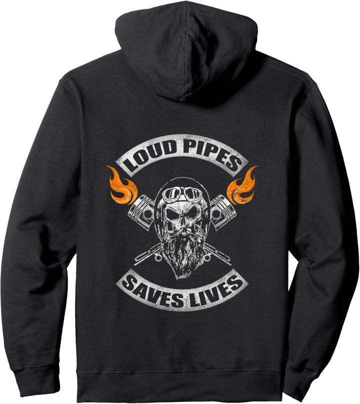 Loud Pipes Motorradkolben für Motorradfahrer Pullover Hoodie
