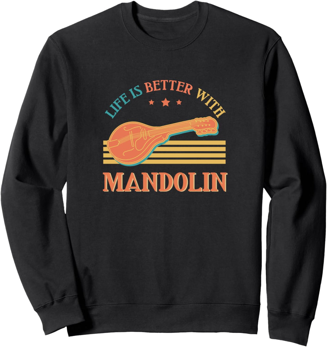 Leben mit Mandoline Musiker Bluegrass Folk Musik Sweatshirt