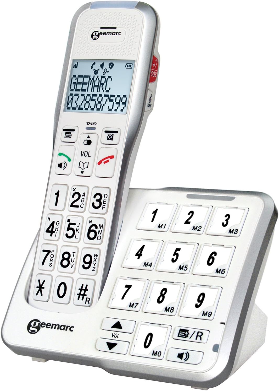 Geemarc AmpliDECT 595 Duo : 2 schnurlose verstärkte 50 dB Schwerhörigentelefone & Geemarc CL11Geemar