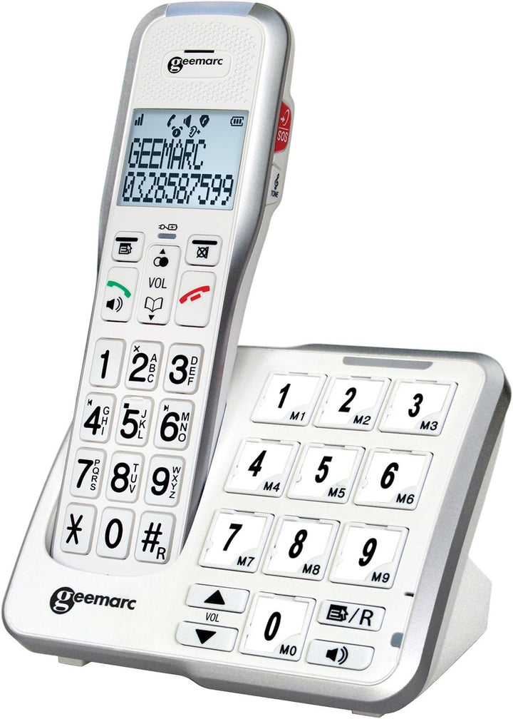 Geemarc AmpliDECT 595 Duo : 2 schnurlose verstärkte 50 dB Schwerhörigentelefone & Geemarc CL11Geemar