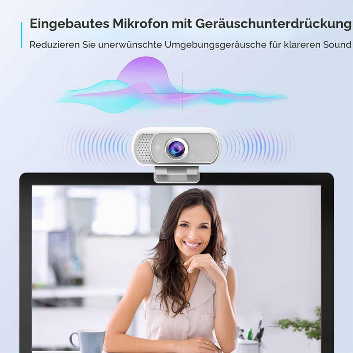Webcam with Tripod Privacy Shutter: 1080P FHD Web Camera with Mic, Plug & Play USB A USB C Webcam wi