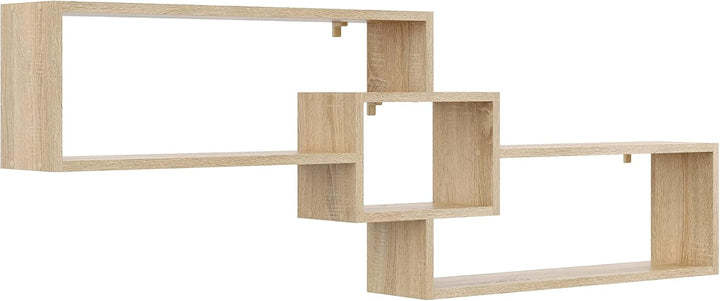 KUBUTKU Dekorativ Wandregal mit 3 Böden 158x53x18 Design Skandinavischer Modern für Wohnzimmer Küche