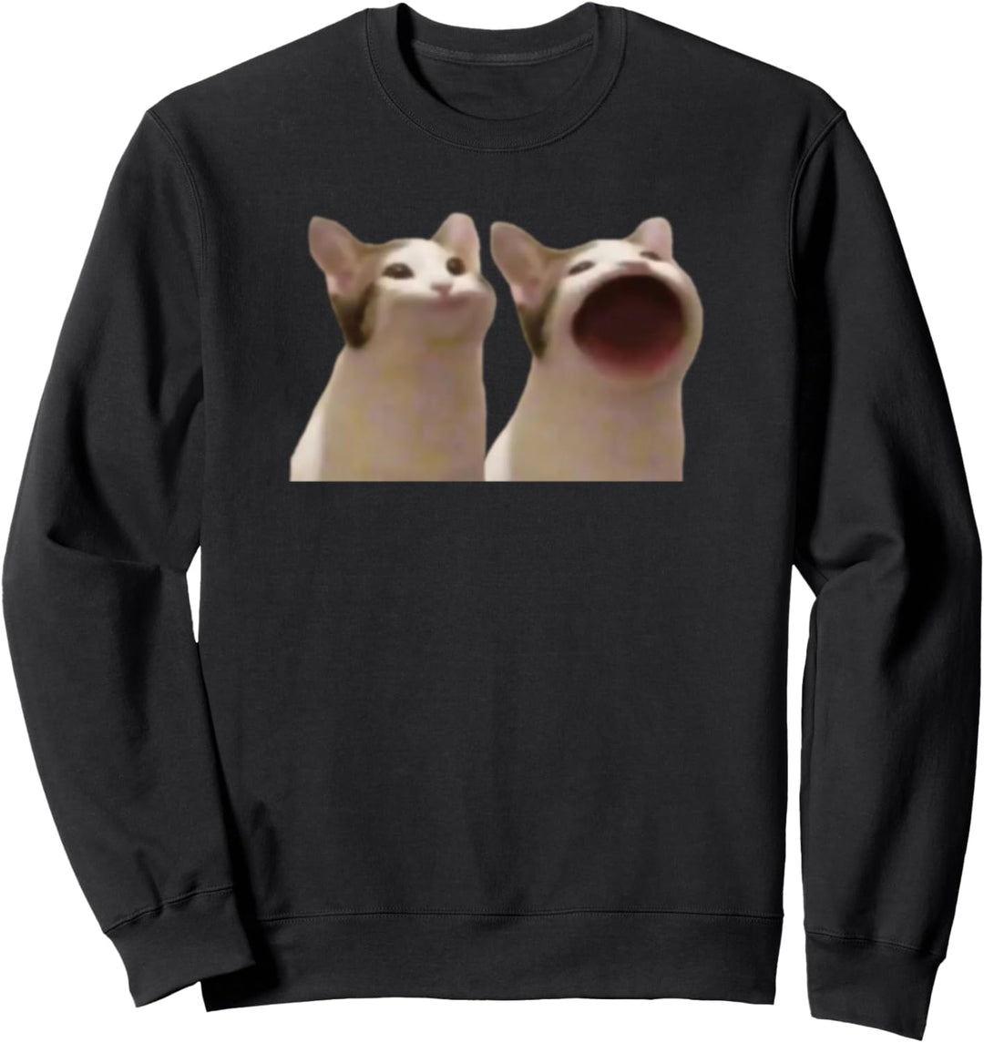 Popping Cat Meme Pop Cat Meme Sweatshirt