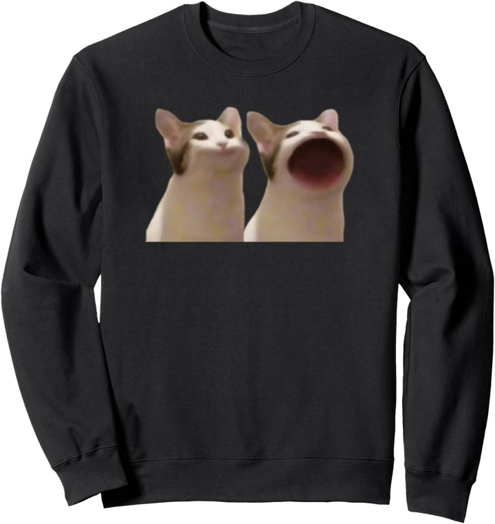 Popping Cat Meme Pop Cat Meme Sweatshirt