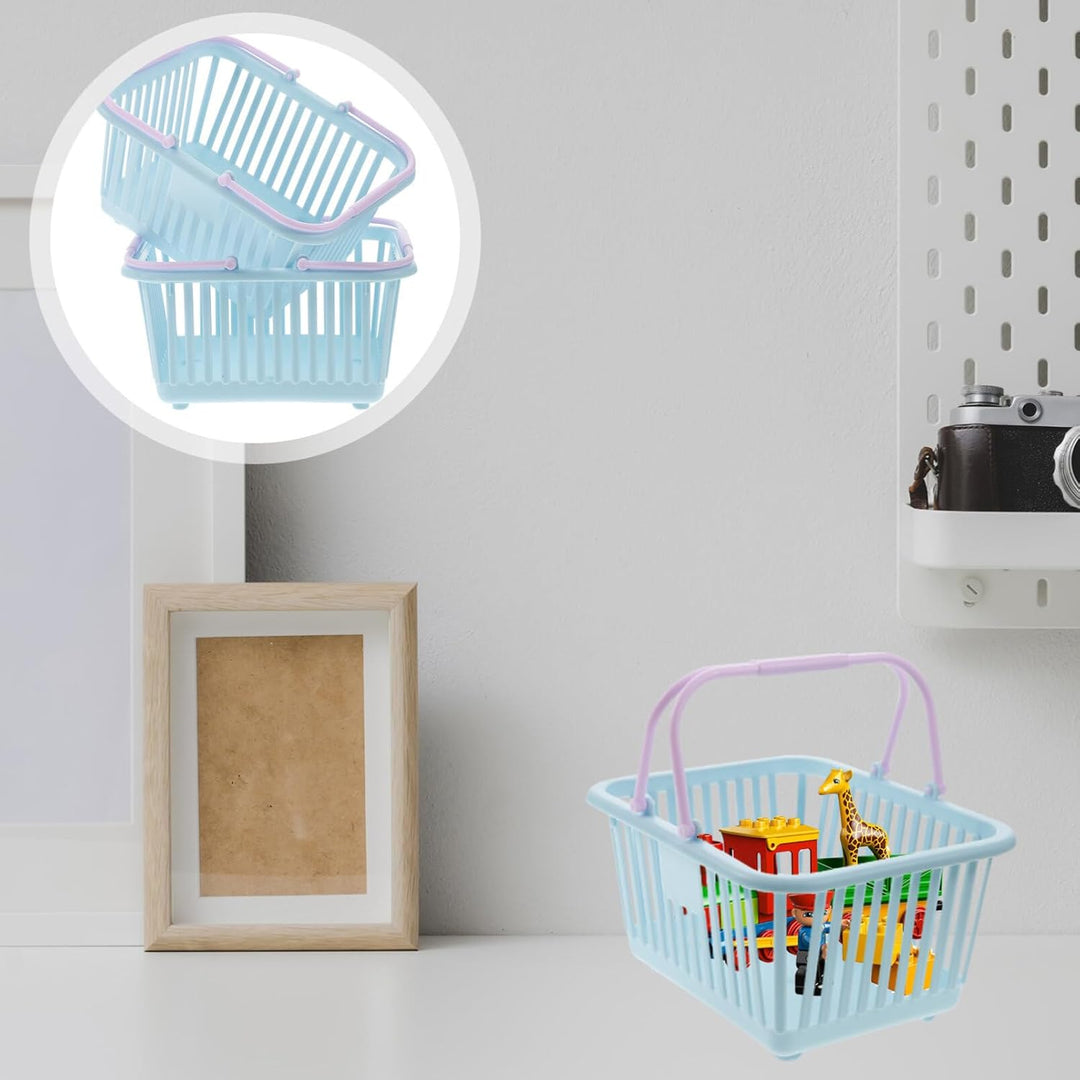 jojofuny 3 StüCk Mini Einkaufskorb Aus Kunststoff Mit Griffen - Spielzeugkorb FüR Kinder, Aufbewahru
