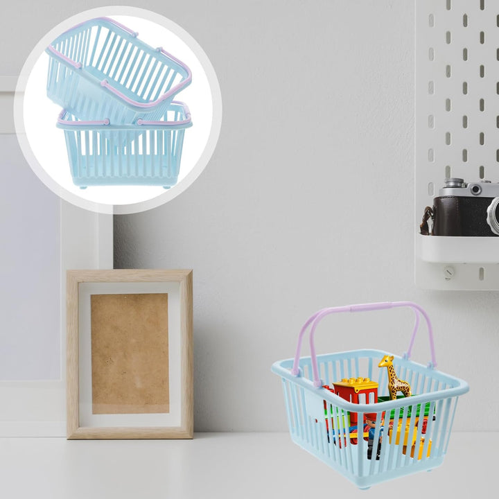 jojofuny 3 StüCk Mini Einkaufskorb Aus Kunststoff Mit Griffen - Spielzeugkorb FüR Kinder, Aufbewahru