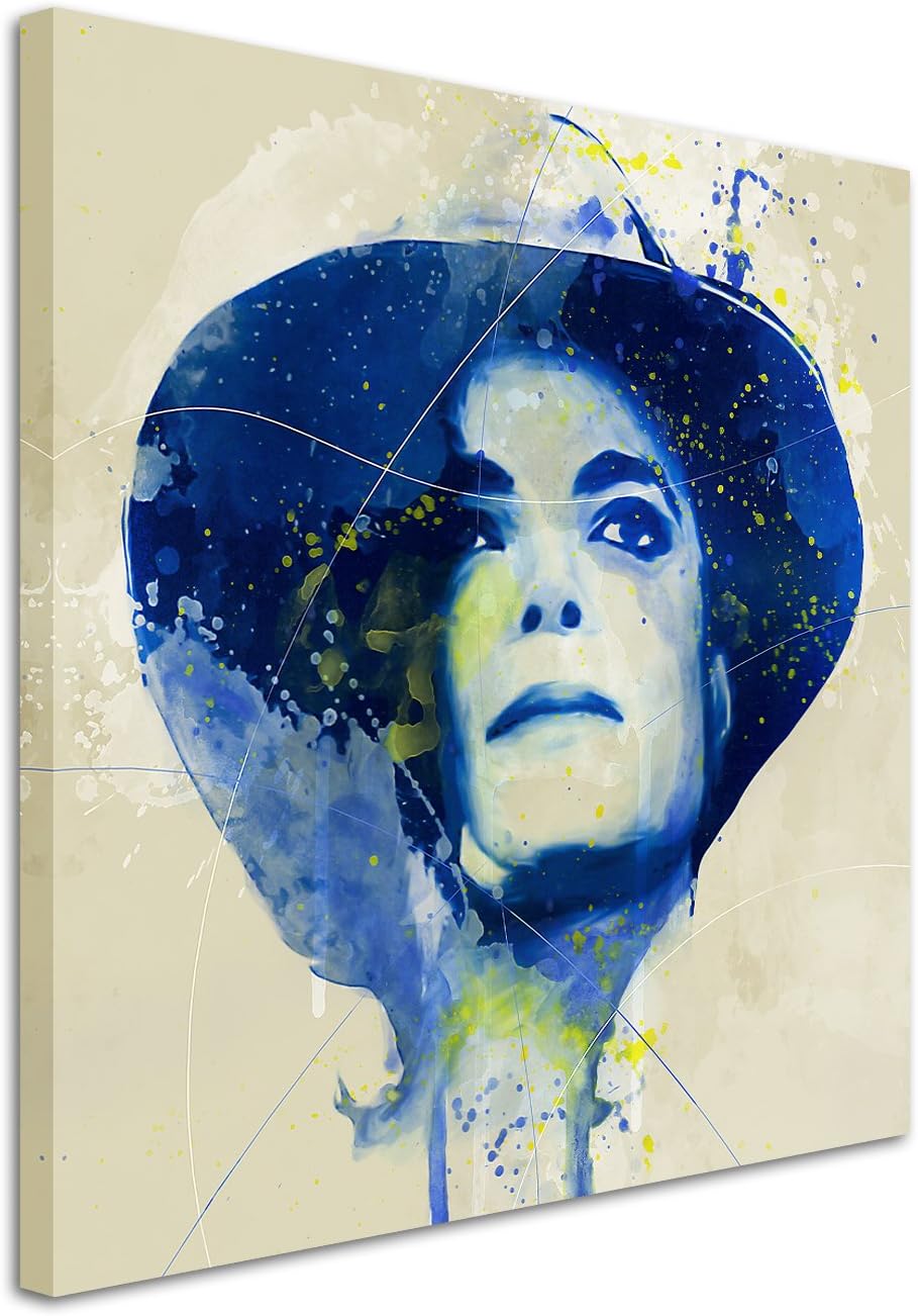 Michael Jackson IV Aqua 60x60cm - Splash Art Paul Sinus Wandbild auf Leinwand - Malerei, Kunstbild,