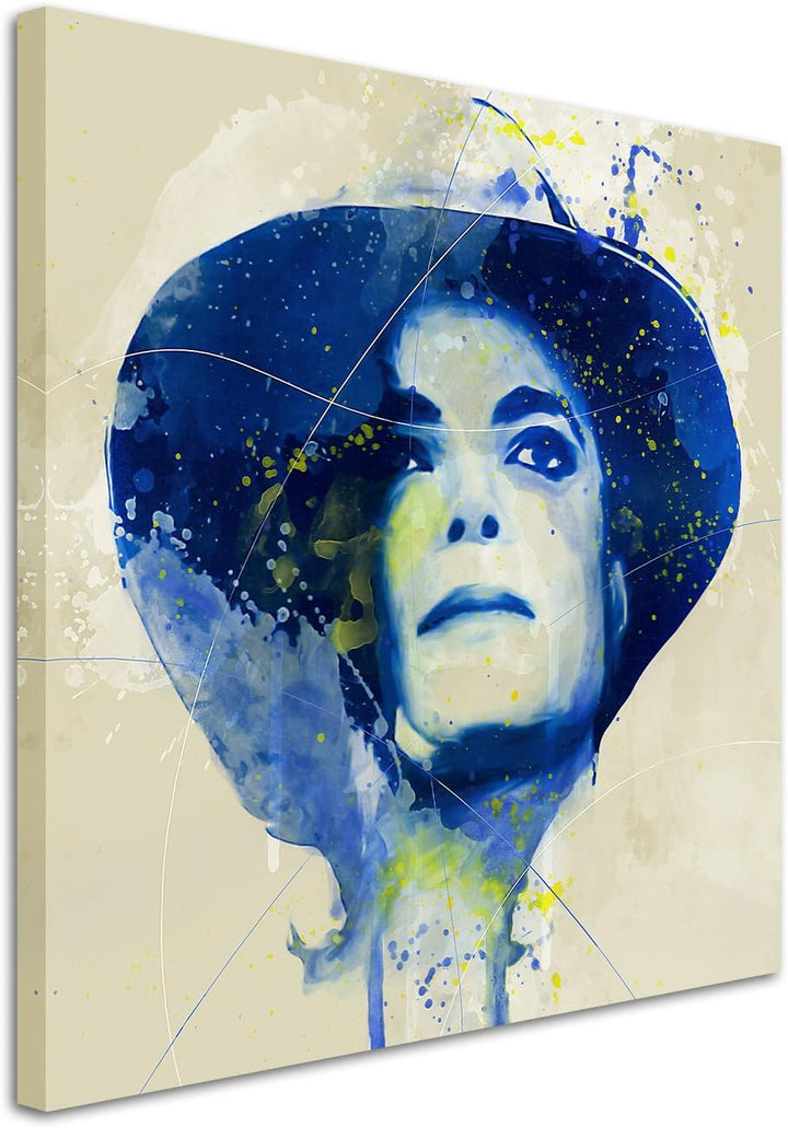 Michael Jackson IV Aqua 60x60cm - Splash Art Paul Sinus Wandbild auf Leinwand - Malerei, Kunstbild,