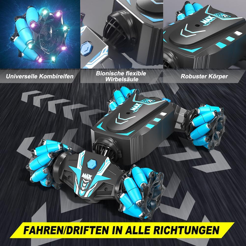 AYIQUTY Ferngesteuertes Auto für Kinder, RC Stunt Car mit Licht und Sprühen, 4WD 2,4 GHz Geländewage
